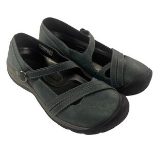 KEEN Mary Jane Shoes Womens 11 Dark Teal Leather Comfort Casual Buckle Strap